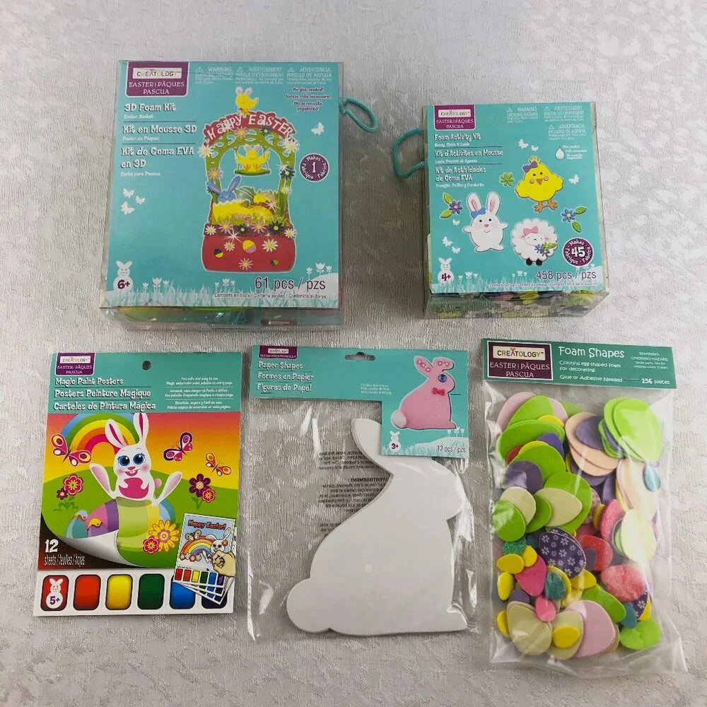 Creatology Easter Kids Craft Bundle: Foam Kits, Magic Paint, Bunnies & Eggs NOS